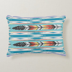 Feather Bead Design Pillow Accent Kussen