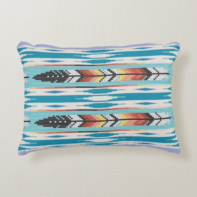Feather Bead Design Pillow Accent Kussen (Voorkant)