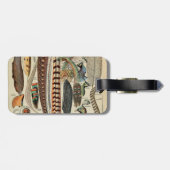 Feather Bird Wildlife Antiek veren Bagagelabel (Achterkant horizontaal)