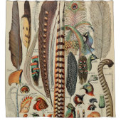 Feather Bird Wildlife Antiek veren Douchegordijn (Voorkant)