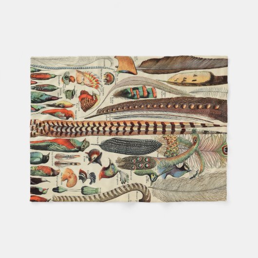 Feather Bird Wildlife Antiek veren Fleece Deken (Voorkant (Horizontaal))