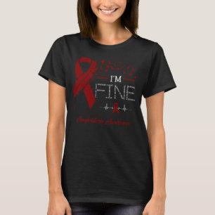 Feather Birds I'm Fine Amyloidosis Awareness T-shirt