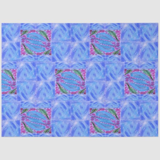 Feather blue paper tissuepapier (Voorkant)