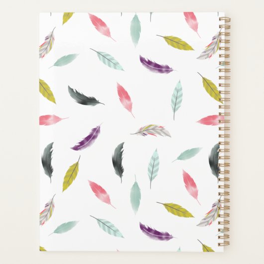 Feather Boho Apple-leraar Planner (Achterkant)