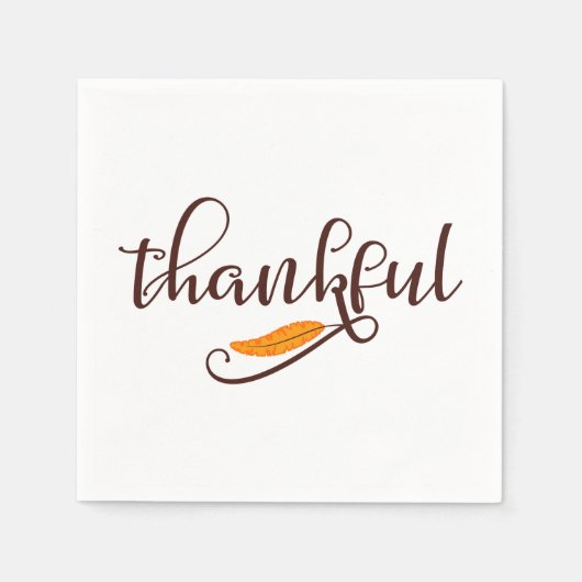 Feather Boho Native Thankful Typografie Servetten (Voorkant)