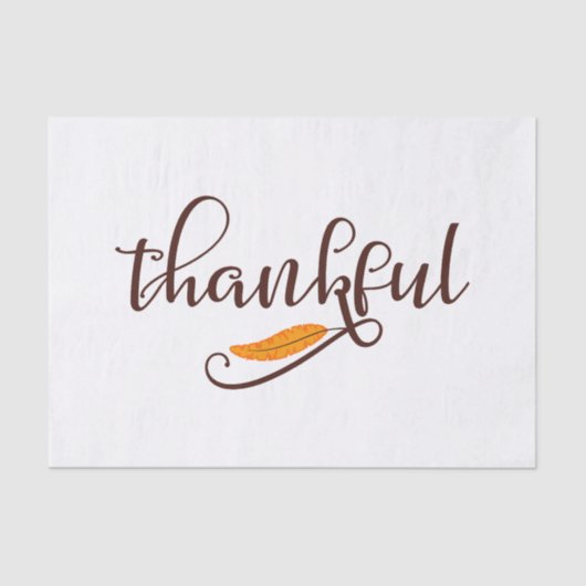 Feather Boho Native Thankful Typografie Tissuepapier (Voorkant)