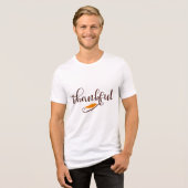 Feather Boho Native Thankful Typografie Tri-Blend Shirt (Voorkant volledig)