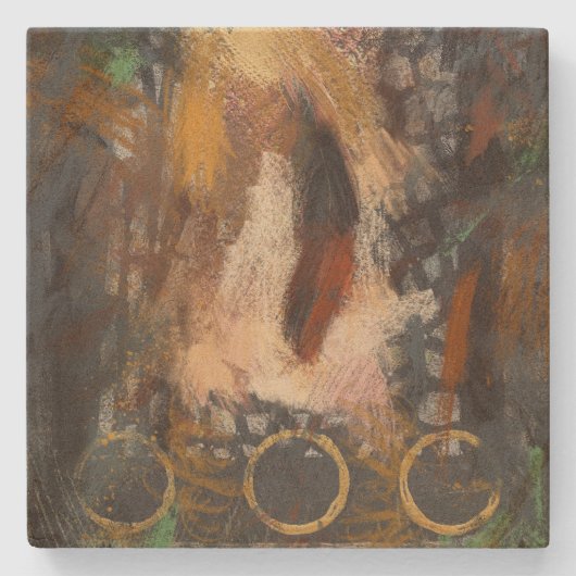 Feather Coaster Stenen Onderzetter (Voorkant)