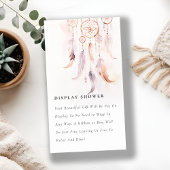 Feather Dreamcatcher Display Shower Baby shower Informatiekaartje