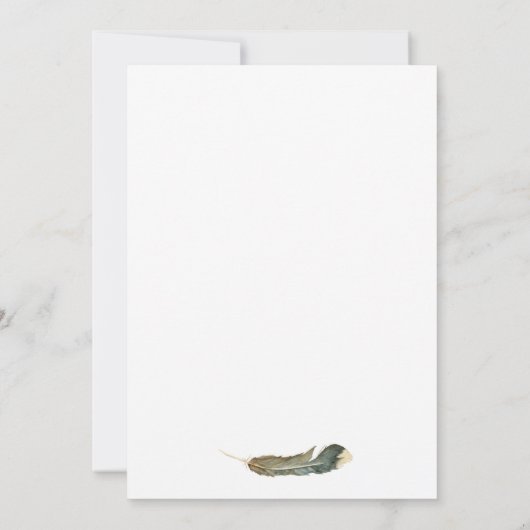 Feather Duo | Waterverf bruiloft uitnodigen Kaart (Achterkant)