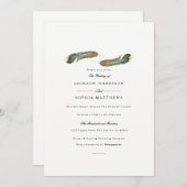 Feather Duo | Waterverf bruiloft uitnodigen Kaart (Voorkant / Achterkant)