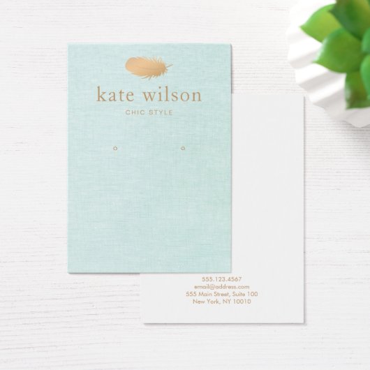 Feather Earring-schermkaart Visitekaartje (Bureau)