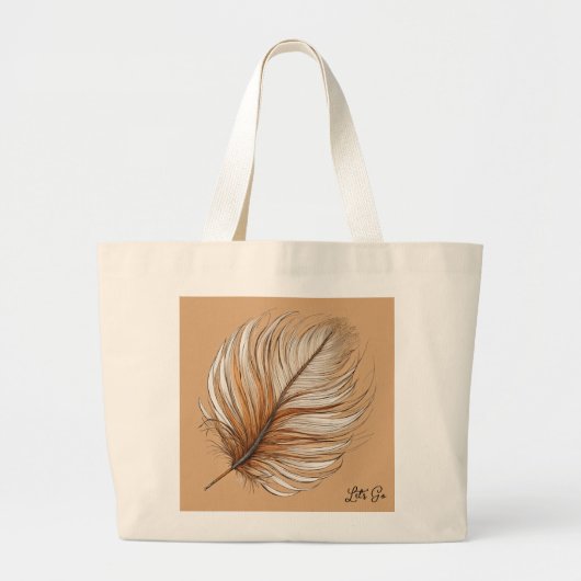 "Feather Elegance Canvas tas" Grote Tote Bag (Voorkant)