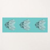 Feather heart in soft green yogamat (Voorkant (horizontaal))