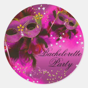 Feather Mask Masquerade Bachelorette Party Sticker