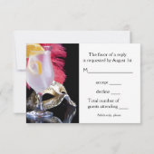 Feather Mask Masquerade Party RSVP (Achterkant)