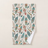 Feather Motif Towel Rustic Tribal Bathroom Accent (Serviette à main)