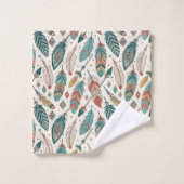 Feather Motif Towel Rustic Tribal Bathroom Accent (Gant de toilette)