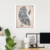 FEather Owl Poster (Thuiskantoor)