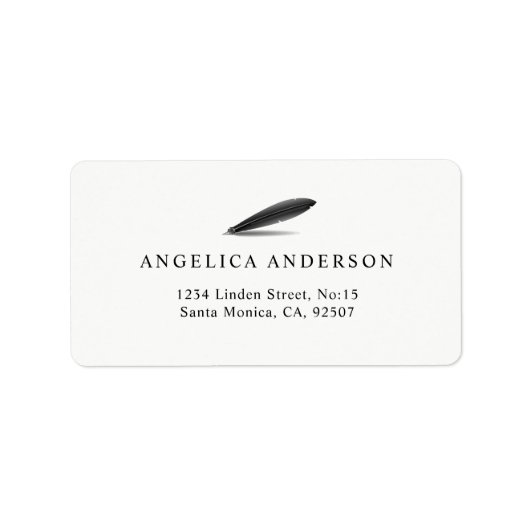 Feather Pen Logo Return Address Label (Voorkant)