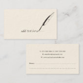 Feather Quill Schrijver Visitekaartjes (Voorkant / Achterkant)