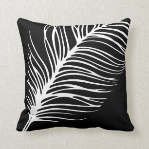 Feather Silhouette Black en White Kussen