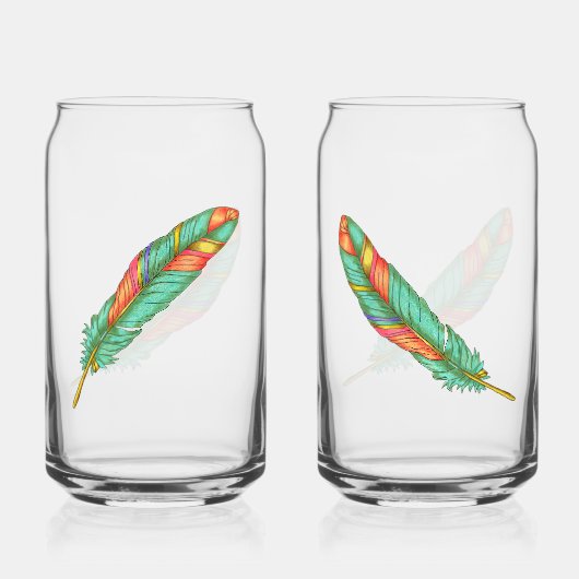 Feather Soda Glass Blikvorm Glas (Voorkant)