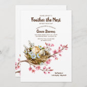 Feather the Nest Baby shower Invitation (Devant / Derrière)