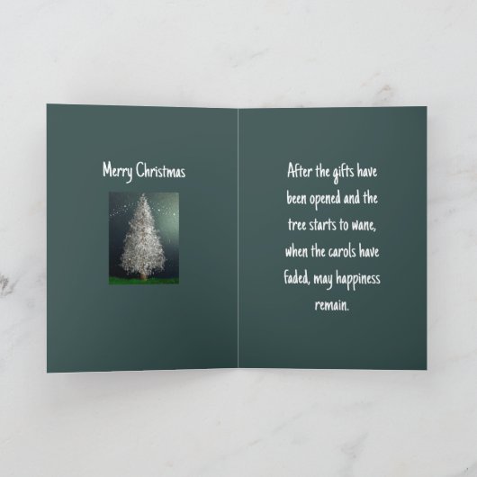 FEATHER TREE KERSTMIS KAART (Binnen)