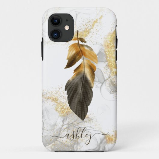 Feather waterverf art iPhone Case (Achterkant)