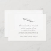 Feather Wedding Response Kaart (Voorkant / Achterkant)