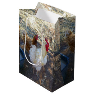 Feathered Companions: Witte Haan en zijn Hen Medium Cadeauzakje