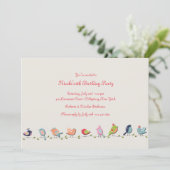 Feathered Friends Invitation Kaart (Staand voorkant)