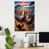 Feathered Gathering: Kippen zwerven vrij Poster (Thuiskantoor)