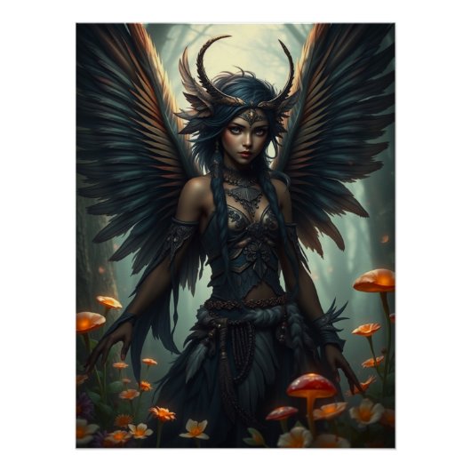 Feathered Warrior Fairy Art Perfect Poster (Voorkant)