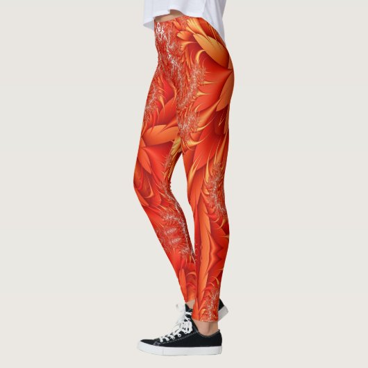 Featherfractaal ontwerp - rood leggings (Links)