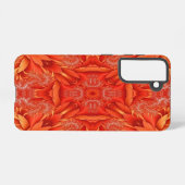Featherfractaal ontwerp - rood samsung galaxy hoesje (Achterkant horizontaal)