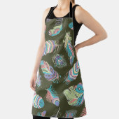 Feathers Boho Seamless Pattern. Etnische stam Schort (Insitu)