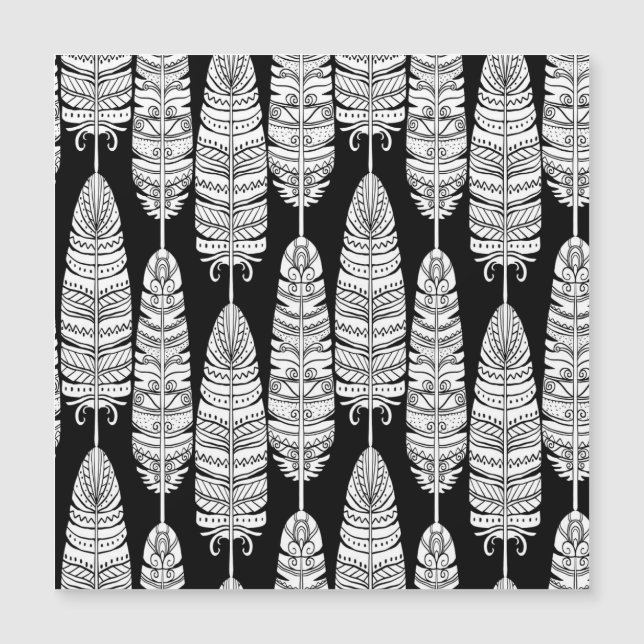 Feathers boho: zwart-wit patroon (Voorkant)