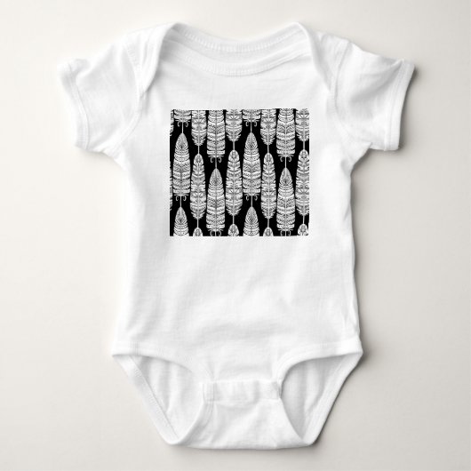 Feathers boho: zwart-wit patroon romper (Voorkant)