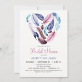 Feathers Bruids Douche Uitnodiging (Voorkant)