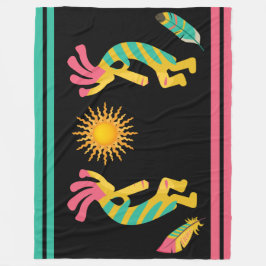 Feathers en Kokopelli Fleece Blanket