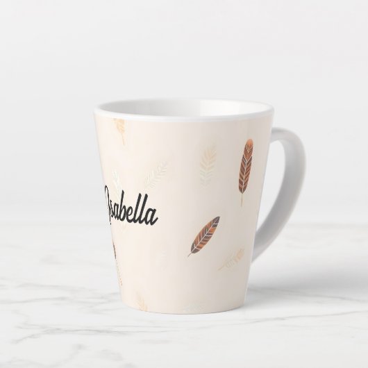 Feathers Luxury Popular Boho Collection Latte Mok (Rechterhoek)