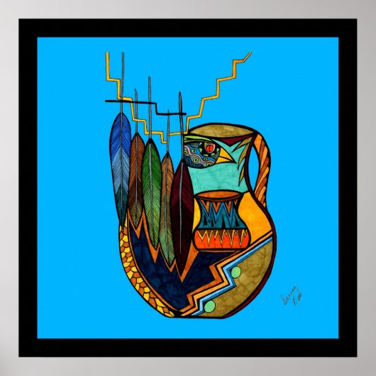 Feathers & Pot Spirit Reproduction Poster (Voorkant)