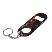 Feathers Roze en Oranje flesopening Sleutelhanger Mini Flessenopener (Voorkant Gekanteld)