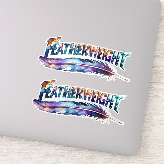 Featherweight Feather MMA Kick Boxing Gym Love 2pc Sticker (Detail)