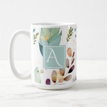Feathery Bloemen Patroon Aangepaste Mok