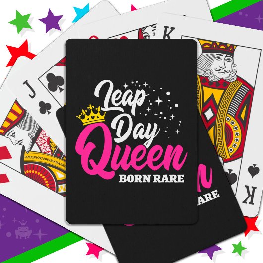 Feb 29 Leap Day Queen Leap Jaar Verjaardag Geboren Pokerkaarten
