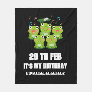 Feb 29th Leap Day,het is mijn verjaardag schrikkel Fleece Deken