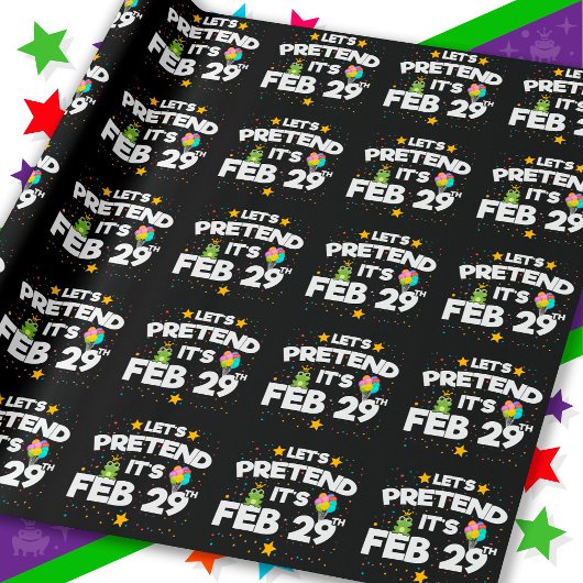 Feb 29th Leap Day Laten we doen alsof schrikkeljaa Cadeaupapier